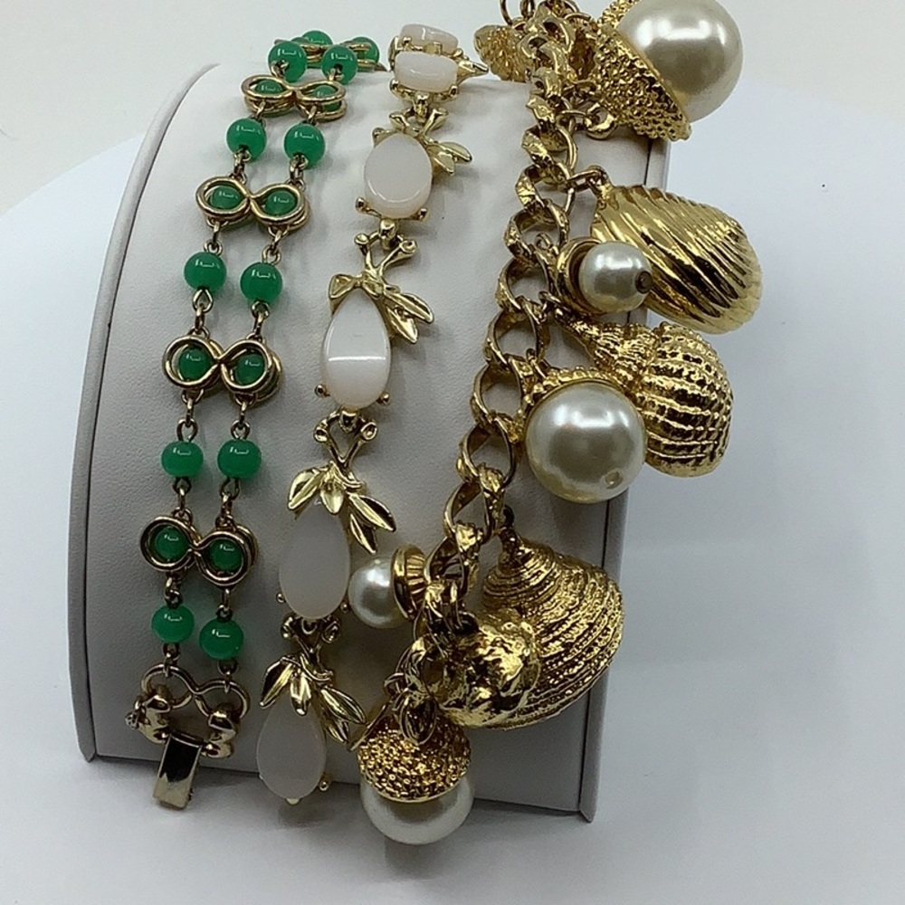 Lot of 3 - Vintage 2 signed and 1 unsigned bracelets 7”